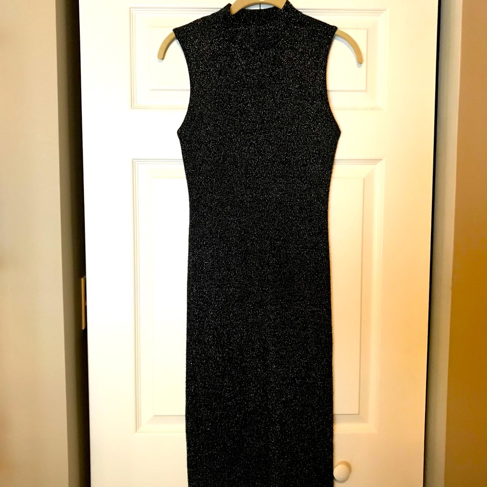 F21 Turtleneck Sleeveless Sweater Sparkle Dress